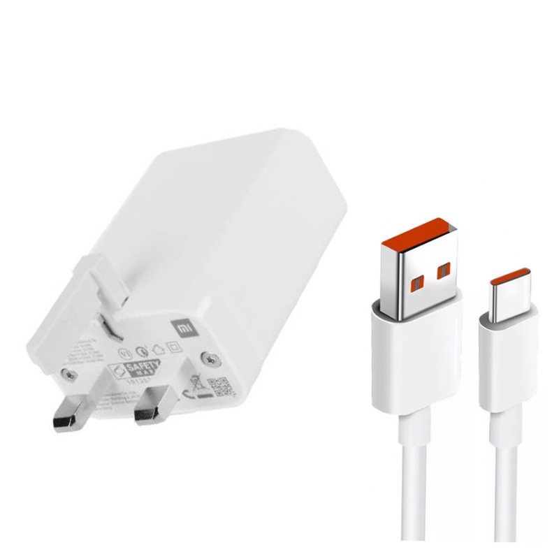 تصویر شارژر شیائومی مدل MDY-11-EY 33wfast 3pin original به همراه کابل تبدیل usb-c - اصلی چین 33W